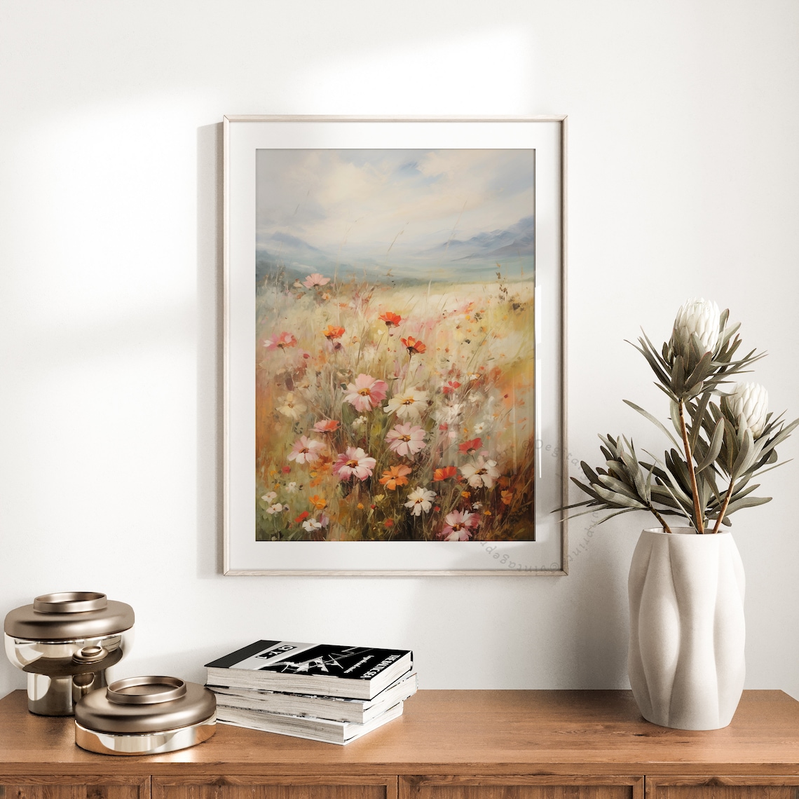 Wildflower Field Vintage Oil Painting, Floral Art Print - Image 5