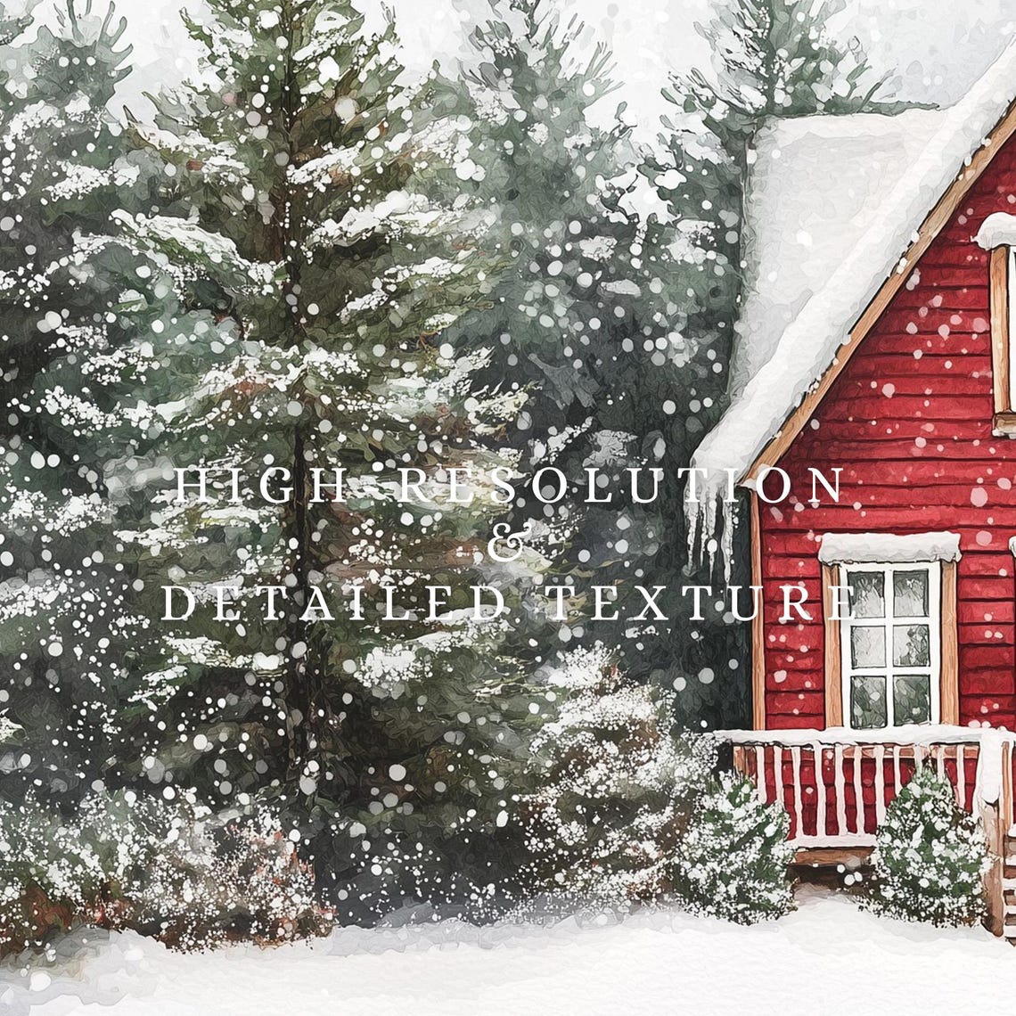 Christmas Cottage Frame Tv Art Farmhouse Winter Landscape Painting Snowy Winter Art For Tv Christmas Art For Tv - Image 2