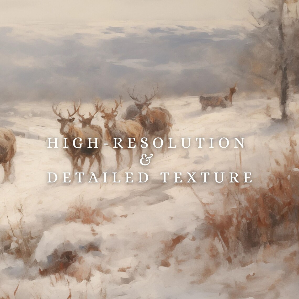 Christmas Reindeer Walking Through Snowy Landscape - Image 2
