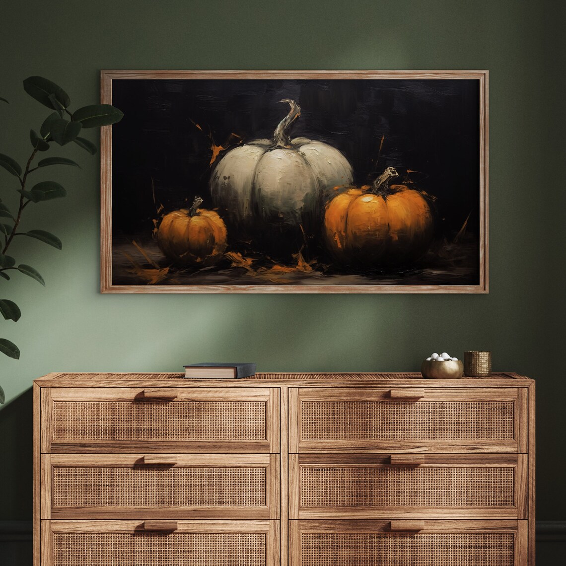 Halloween Pumpkin TV Frame Art, Dark Academia Autumn - Image 3