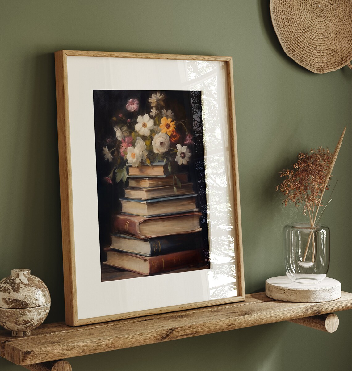 Moody Spring Wildflower Still Life Art Print - Image 4