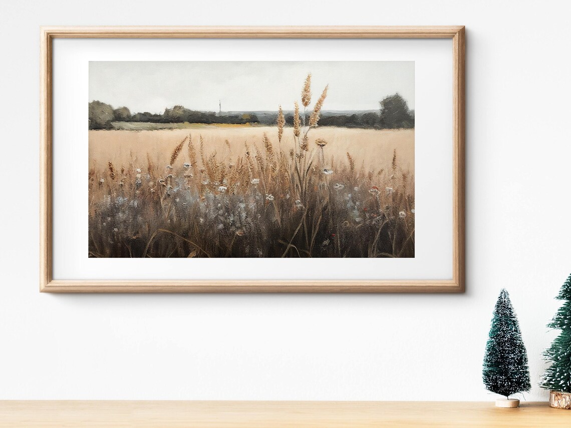 Wildflower Field Flower Meadow Vintage Painting Art Print - Image 2