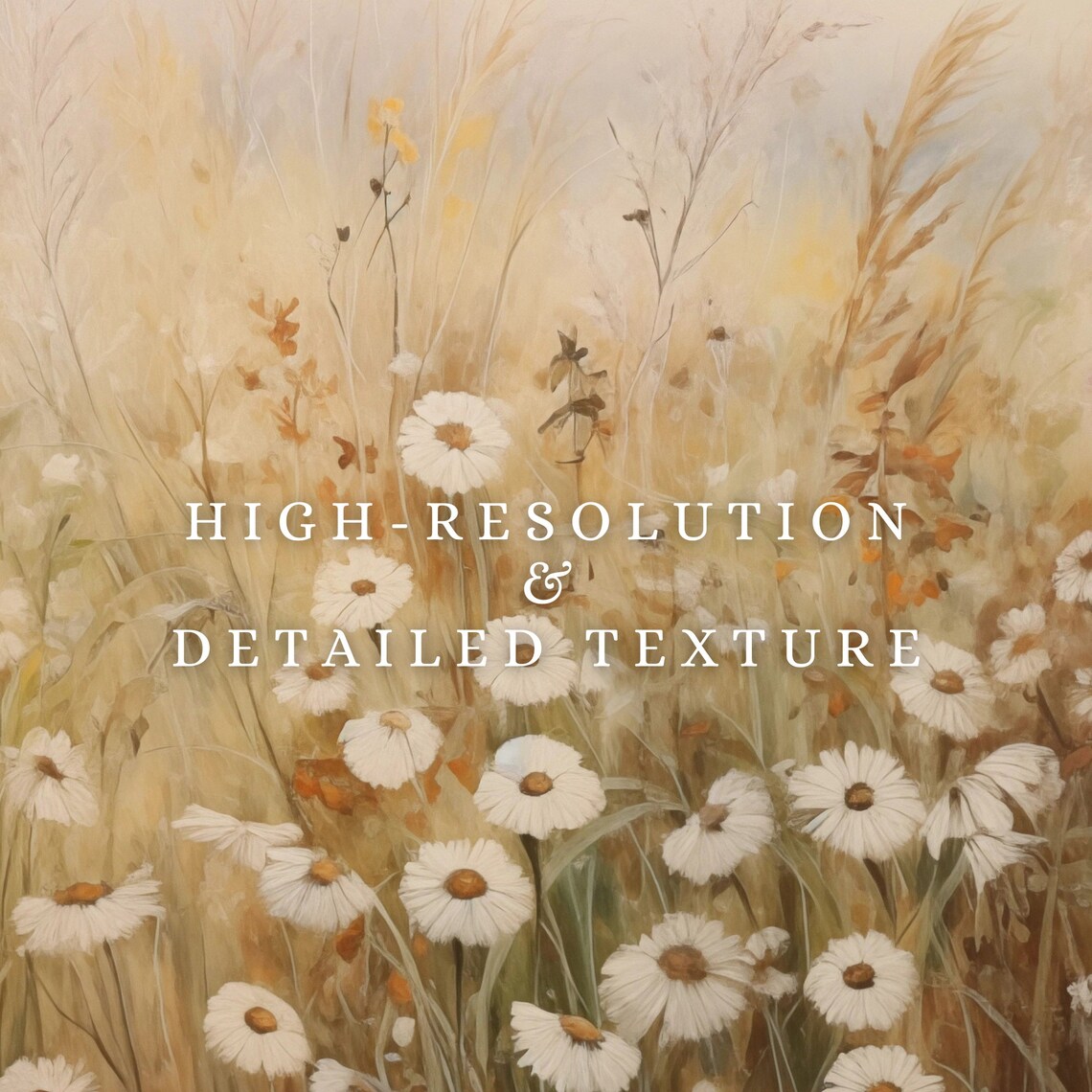 Spring Wildflowers Field Print, Neutral Farmhouse Decor - Image 3
