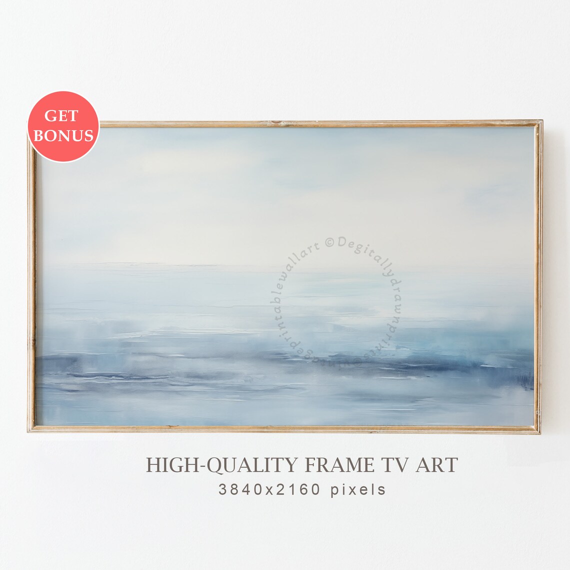 Abstract Ocean Painting, Coastal Beach House Art Print