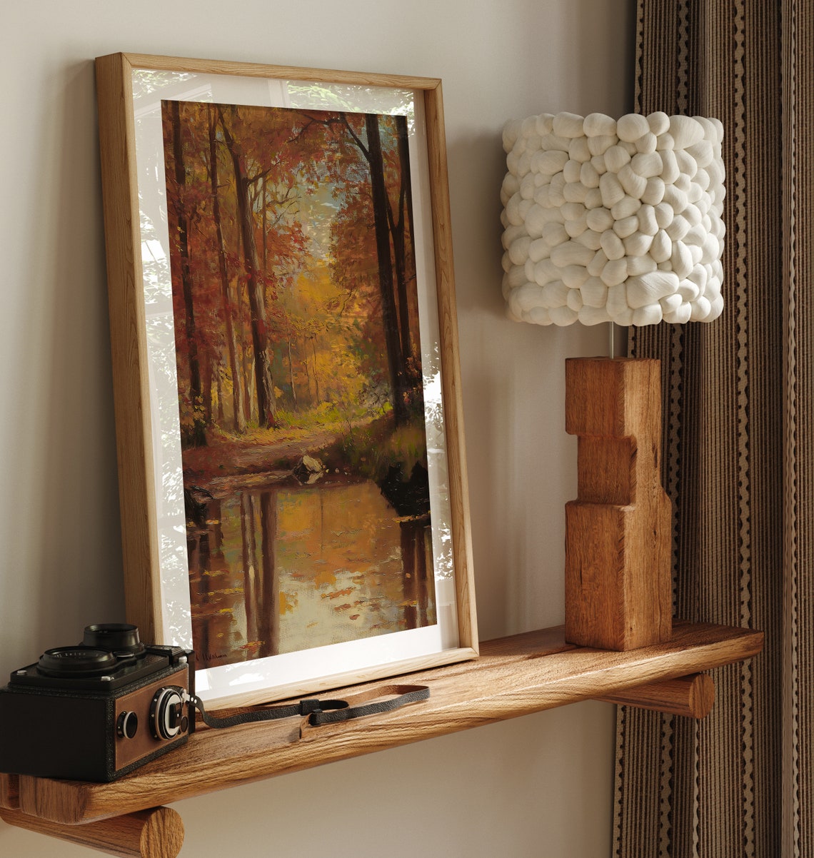 Autumn Forest Creek Golden Reflections Vintage Fall Landscape Poster - Image 4