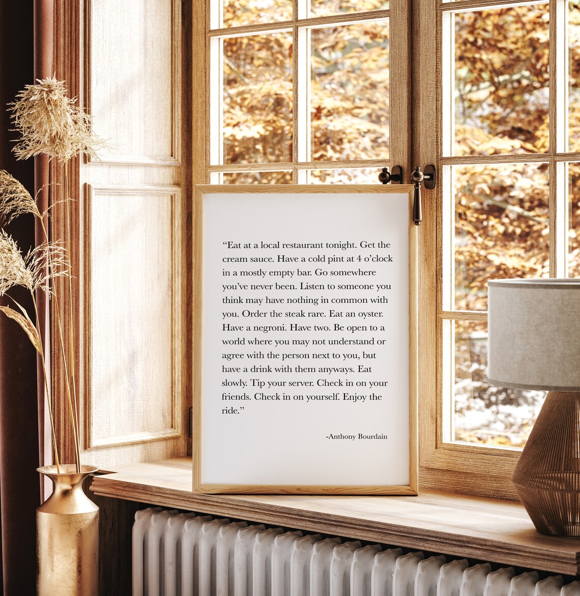 Anthony Bourdain Travel Quote Poster, Kitchen Wall Art - Image 3