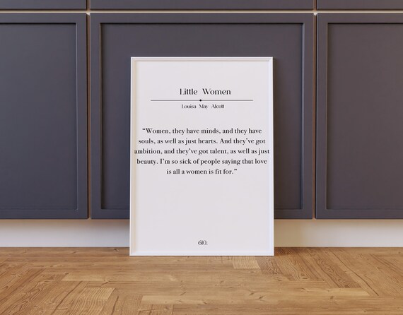 Little Women Louisa May Alcott Book Quote Strong Women Poster