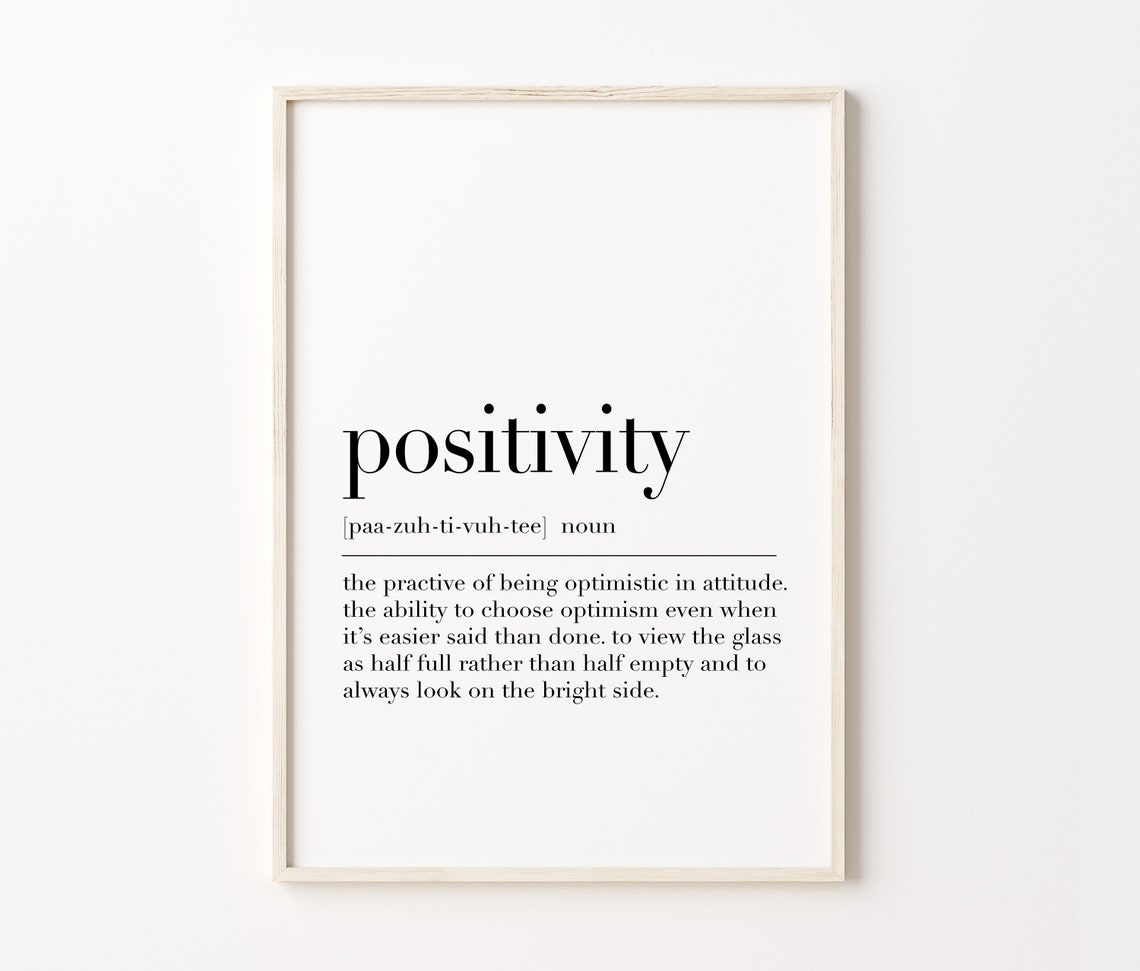 Positivity Definition Print Optimistic Noun Meaning Minimalist Poster - Image 4