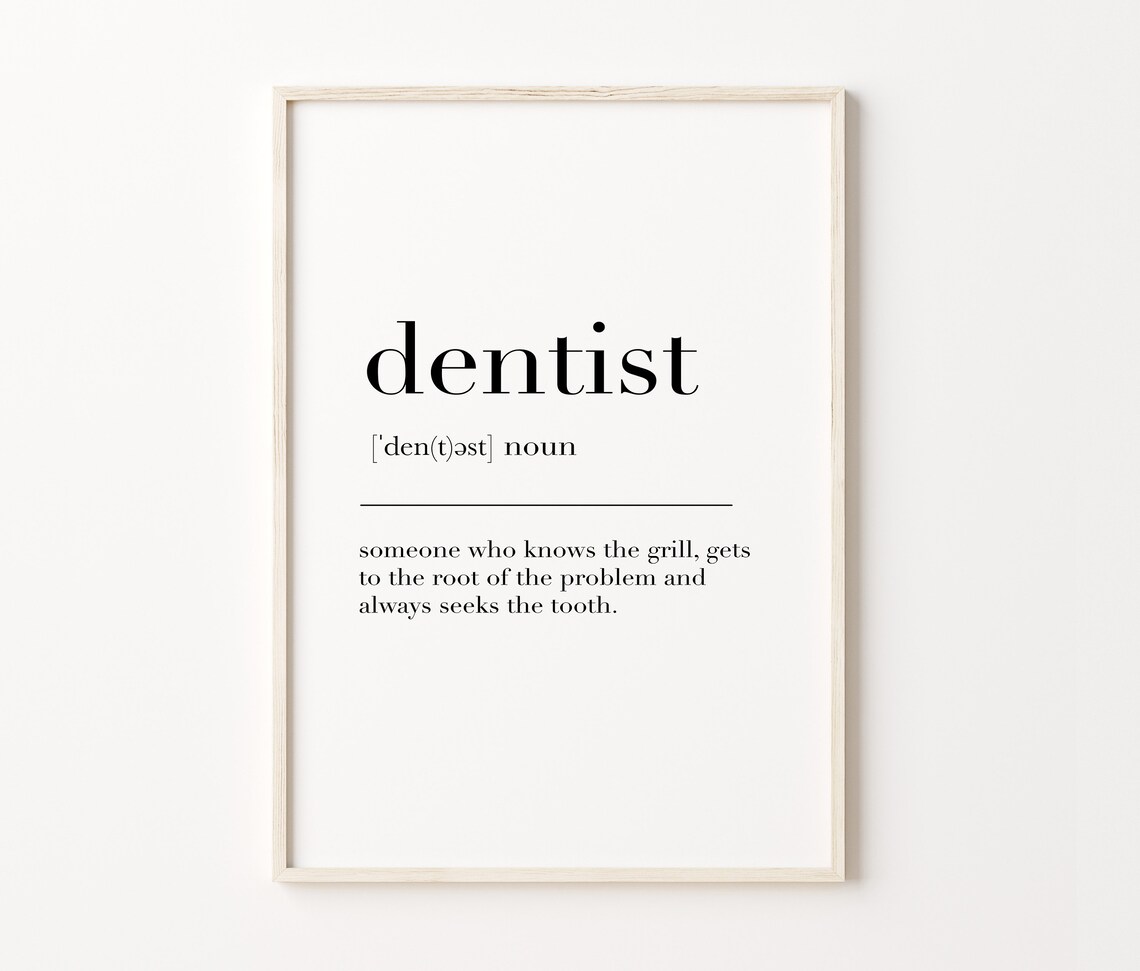 Dentist Definition Print Gift For Dentist Dentist Office Decor Dentist Gift Dental Office Art Dentist Dentist Poster - Image 4