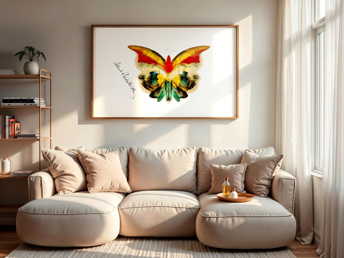 Yellow Butterfly Print, Vintage Botanical Art - Image 4