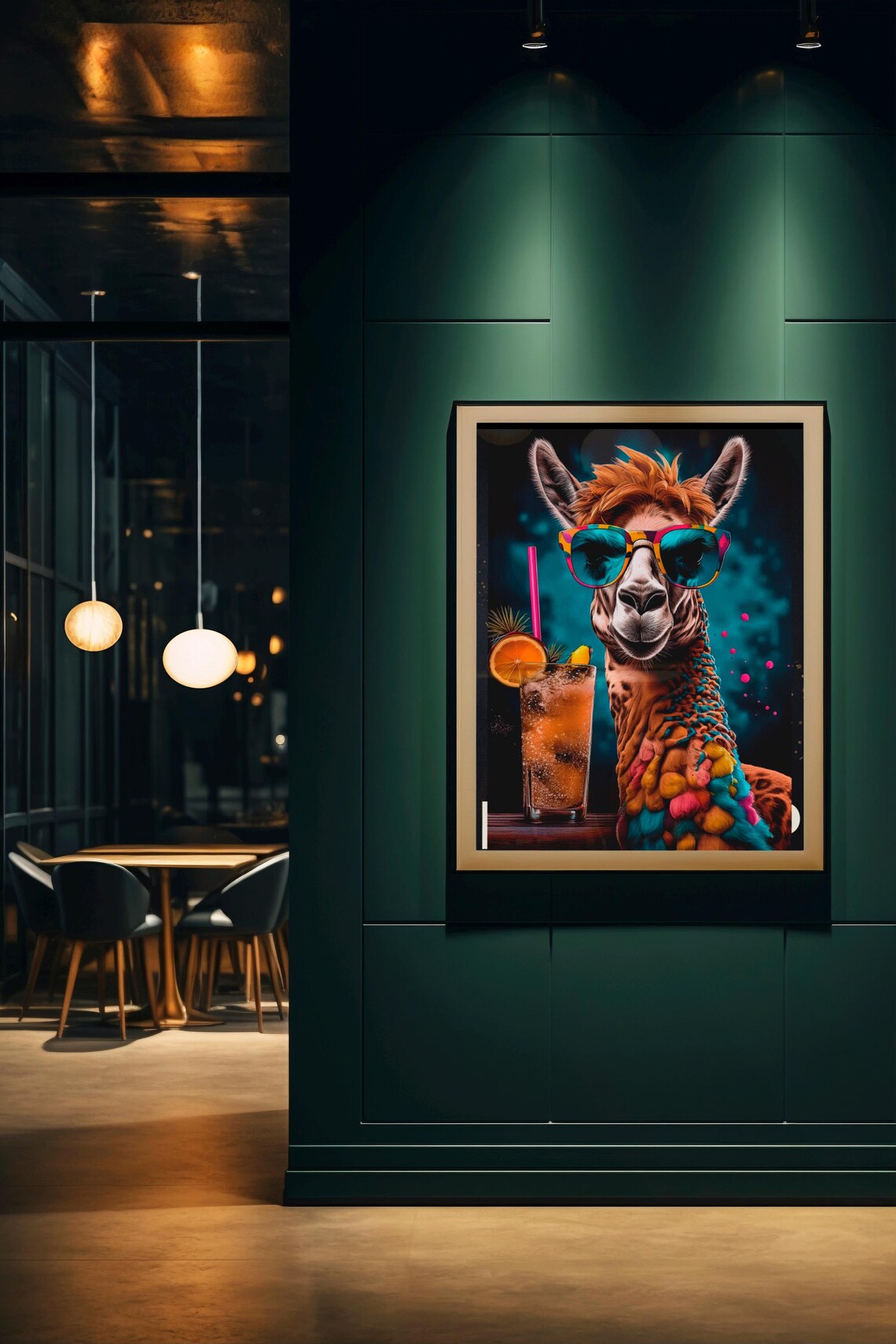Funky Llama Retro Pop Art Poster, Quirky Neon Animal - Image 5
