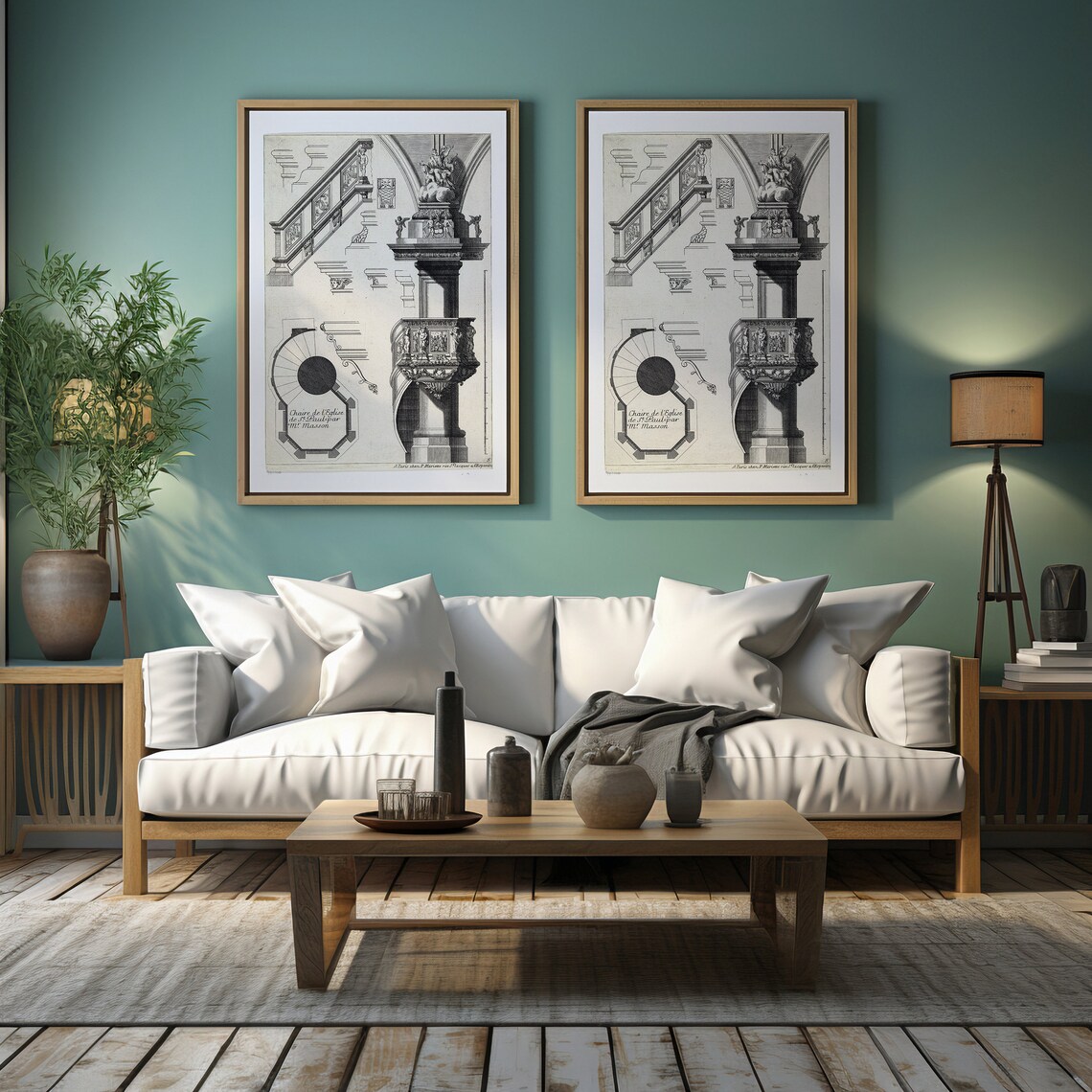 Vintage Architecture Line Art Architectural Prints - Image 2