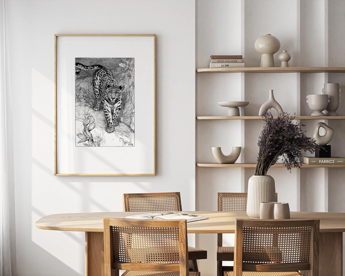 Vintage Leopard Art Print, Antique Animal Illustration - Image 5