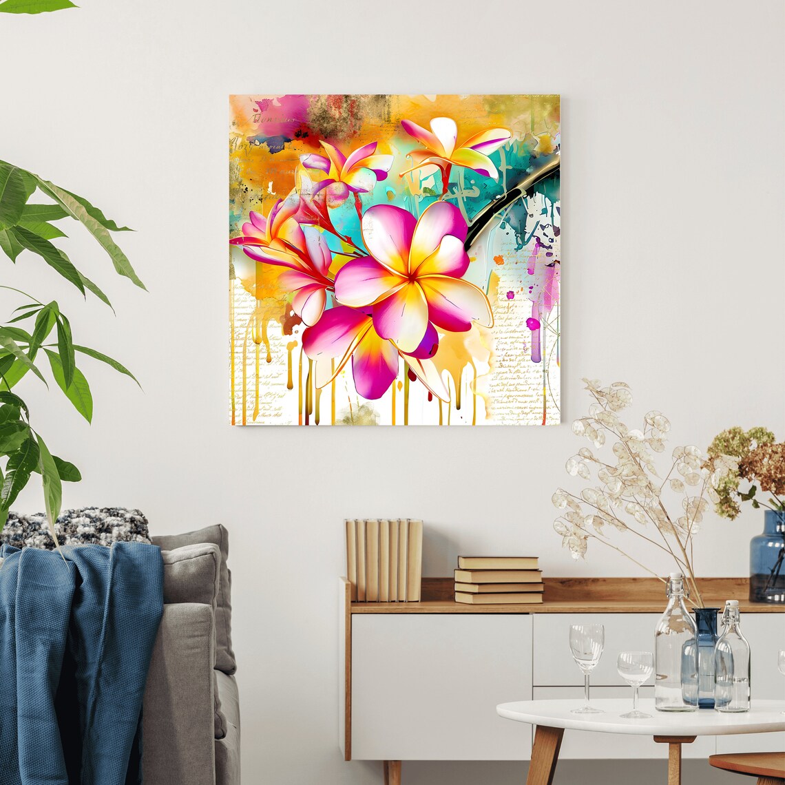 Floral Abstract Print, Modern Boho Watercolor Painting - Image 2
