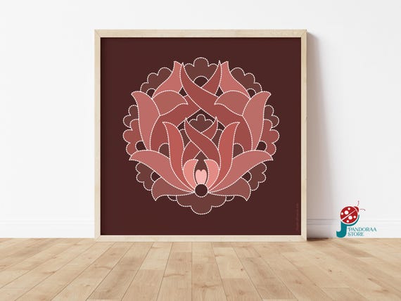 Brown Geometric Wall Art Square Minimalist Wall Decor Poster I Living Room Gift Jpg Home Decor Print I Geometric Home Gift