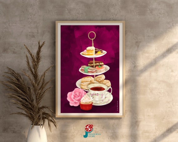 Brunch Tea Wall Art Food Wall Decor Poster For Patisserie Cake