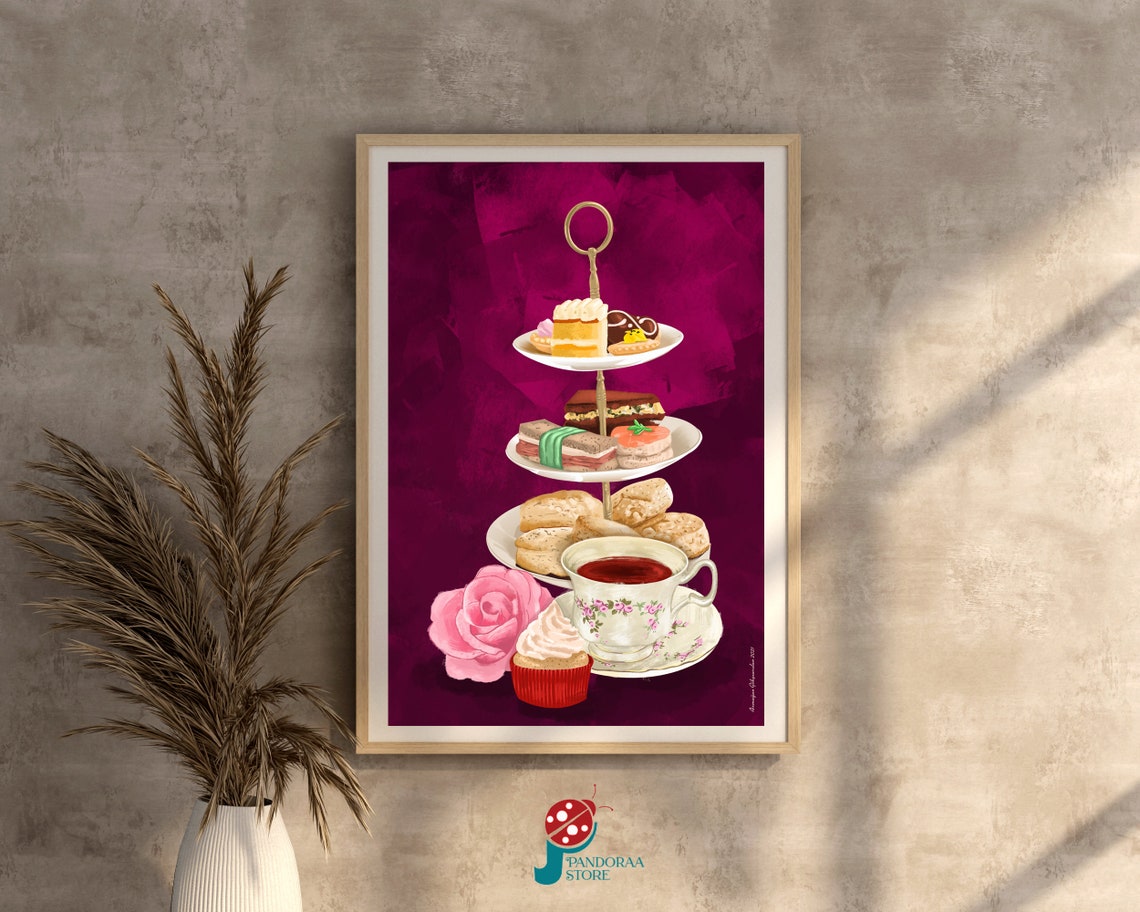 Brunch Tea Wall Art Food Wall Decor Poster For Patisserie Cake