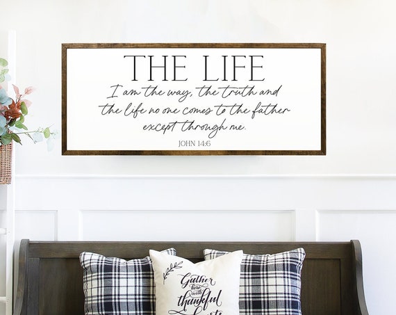John 14:6 Scripture Sign, Christian Wall Art Print