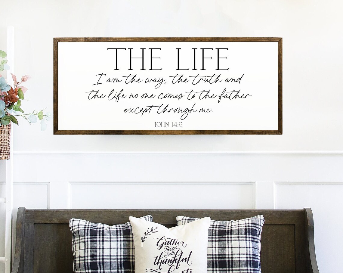 John 14:6 Scripture Sign, Christian Wall Art Print