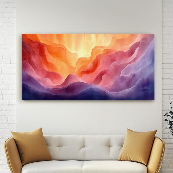 Antelope Canyon Canvas Art Print Flowing Sandstone Watercolor Painting Desert Landscape Wall Decor Southwest Slot Home Fine