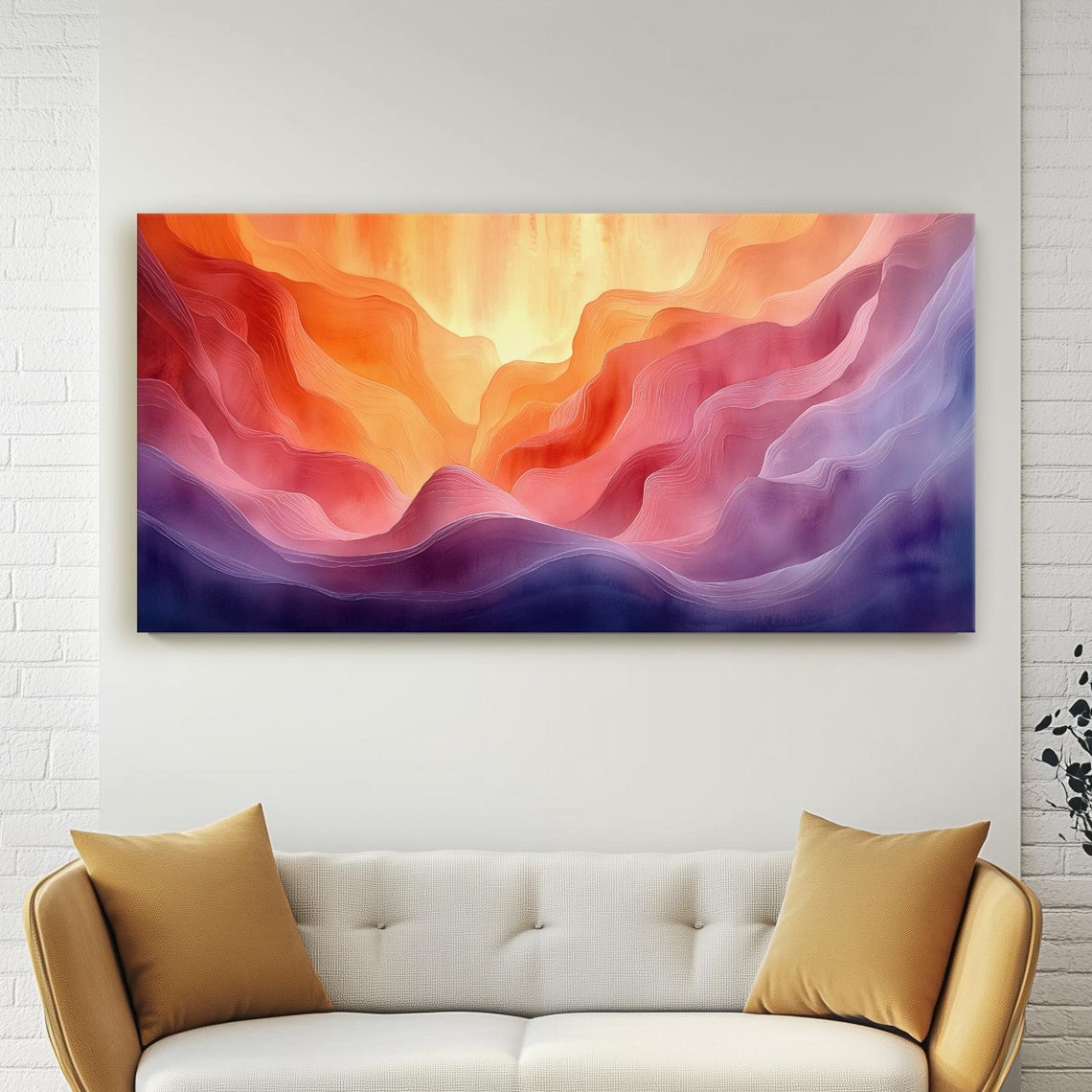 Flowing Desert Canyon Strata Abstract Watercolor Southwest Poster