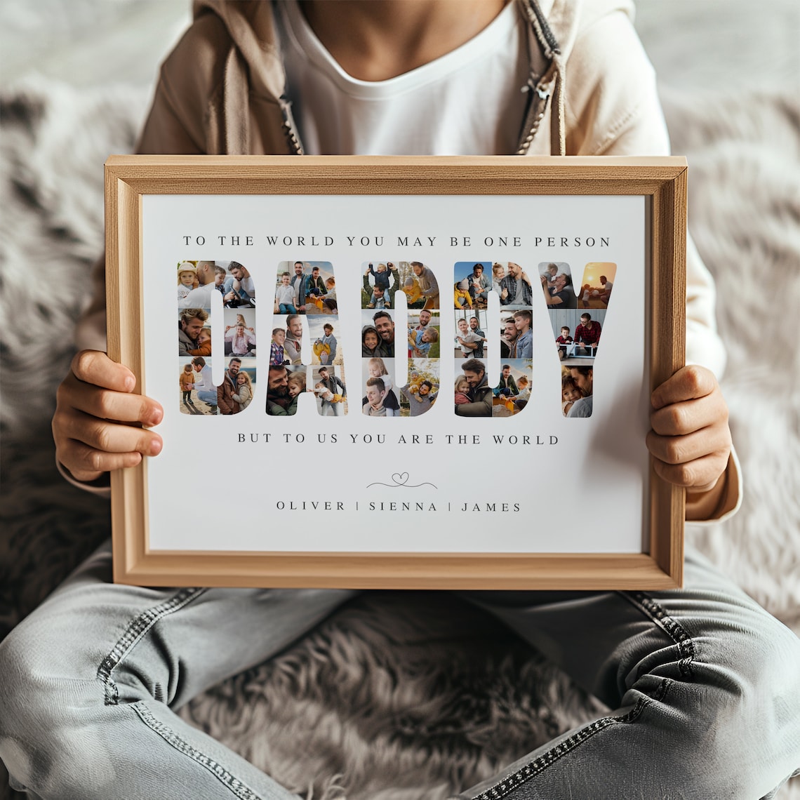 Daddy Photo Collage Template, Gift For Dad