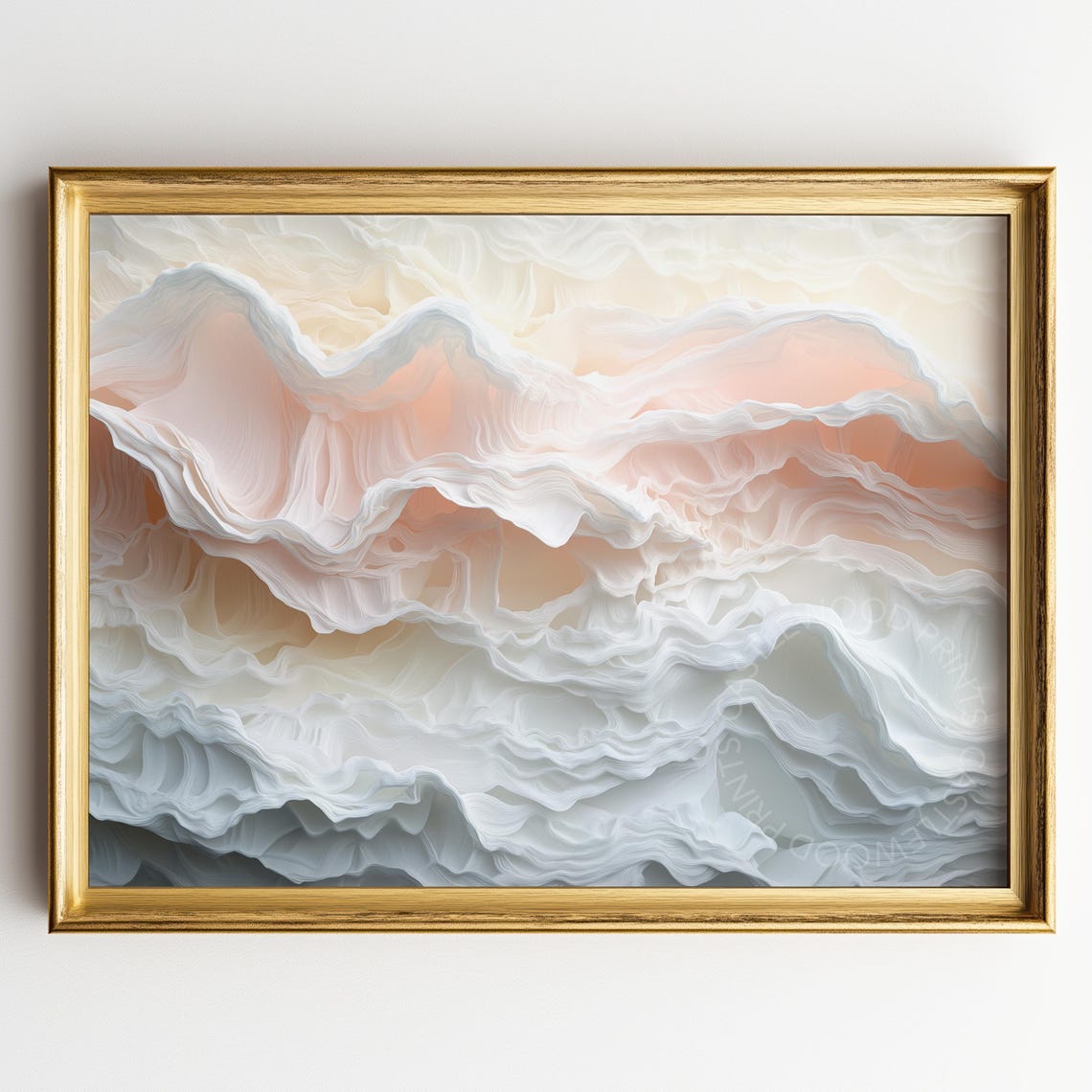 Tidal Waves In Soft Pastels 3d Coastal Wall Art Abstract Ocean Scene Earthy Pastel Decor Nature Painting 491