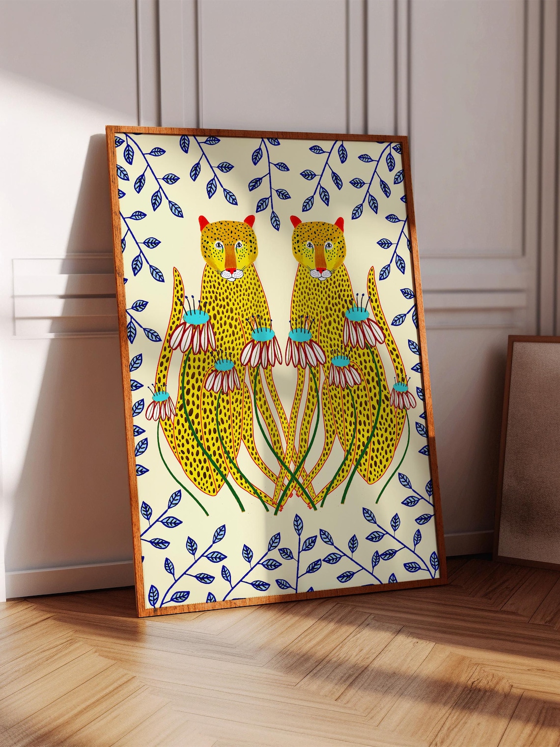 Leopard Lovers Art Print, Animal Illustration