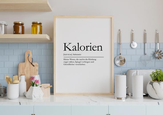 Calorie Poster Wall Art Kitchen Funny Sayings Pdf Image