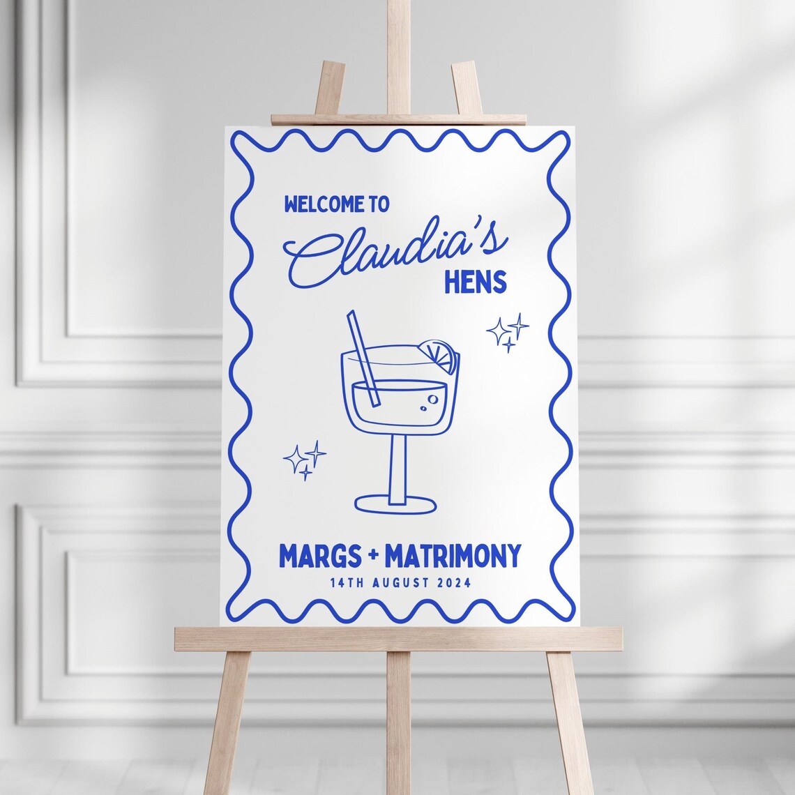 Wavy Border Hens Party Welcome Sign Template