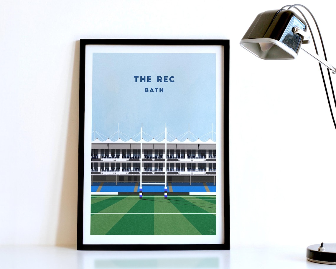 Bath Rugby Poster, Contemporary Illustration Art Print