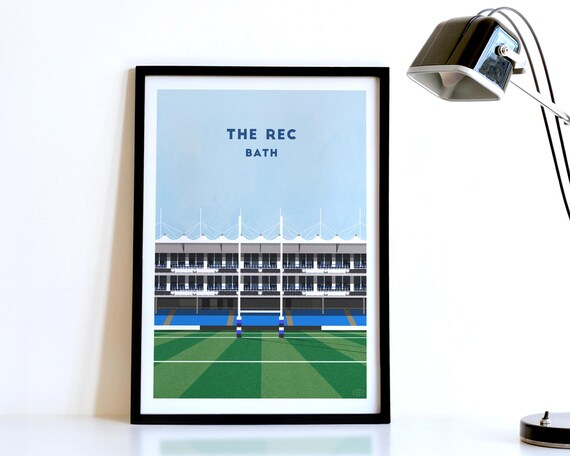 Bath Rugby Poster, Contemporary Illustration Art Print