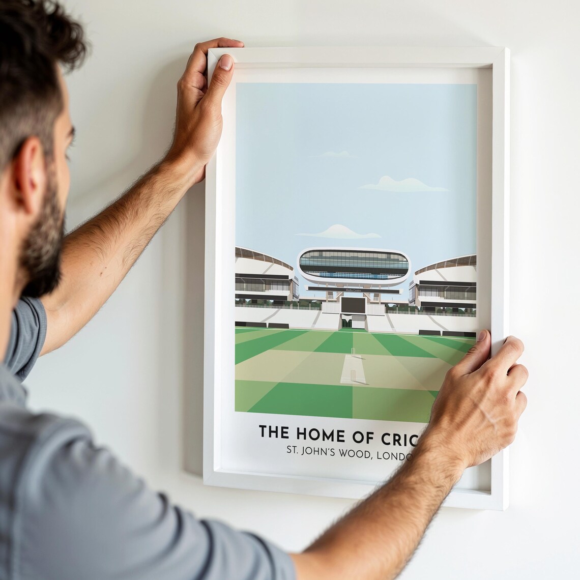 The Home of Cricket St Johns Wood London Minimalist Stadium Poster