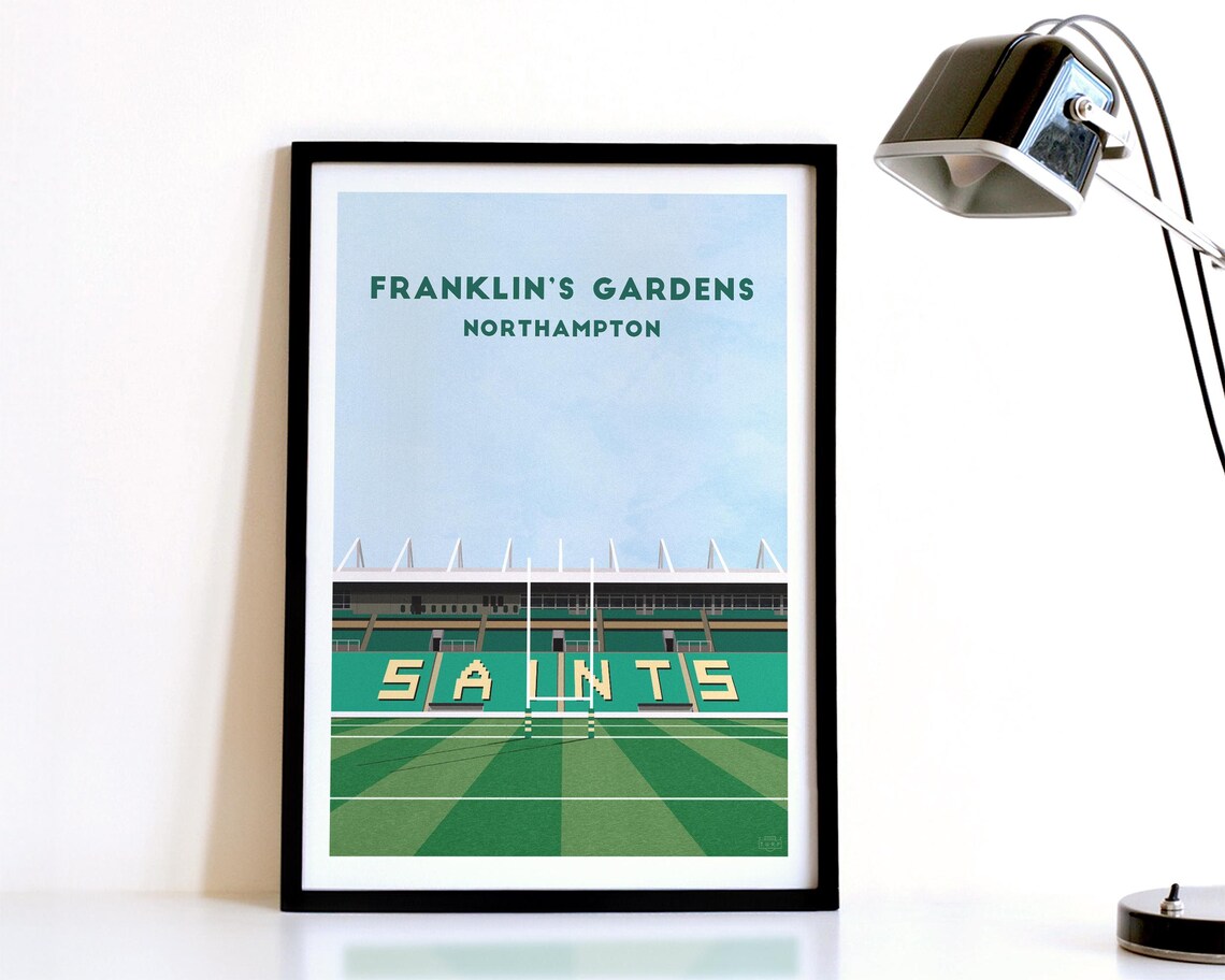 Northampton Rugby Modern Stadium Art Print
