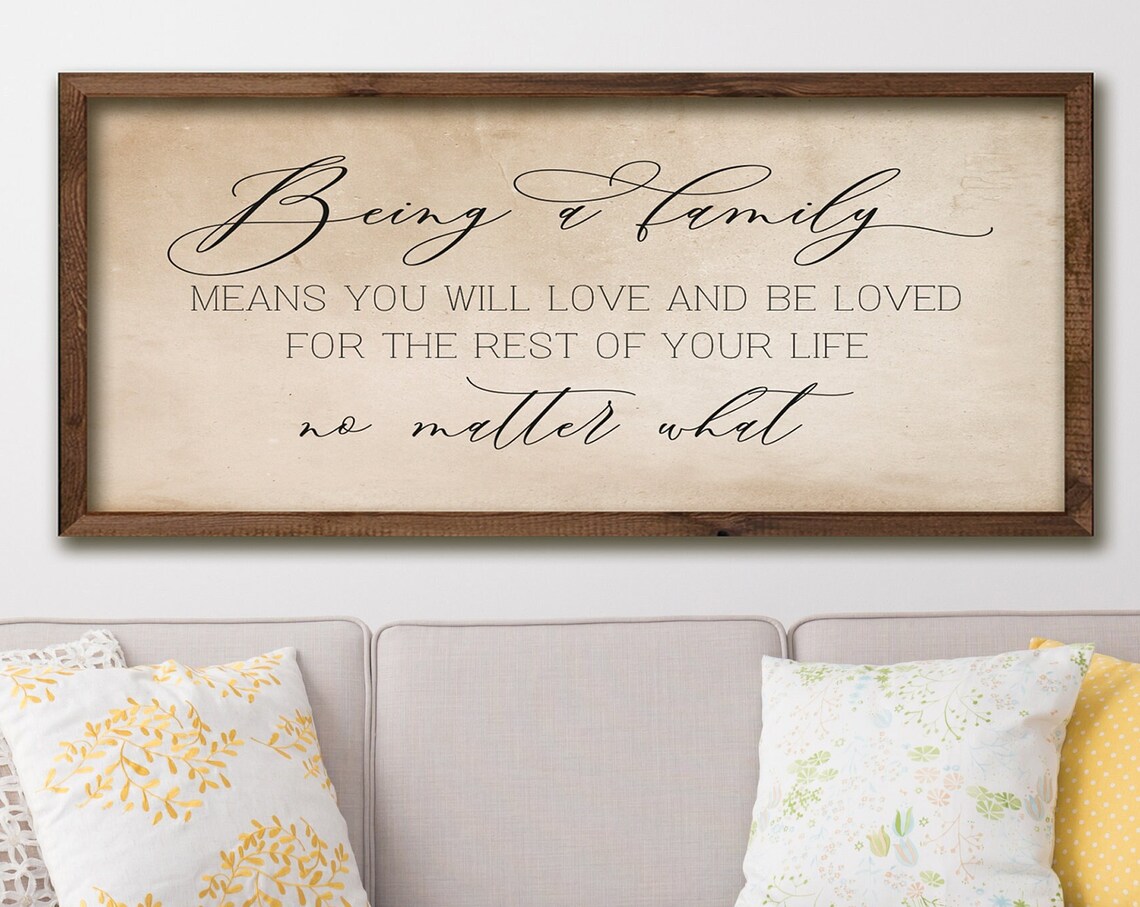 Being A Family Means Love And Be Loved Script Quote Farmhouse Poster - Image 2