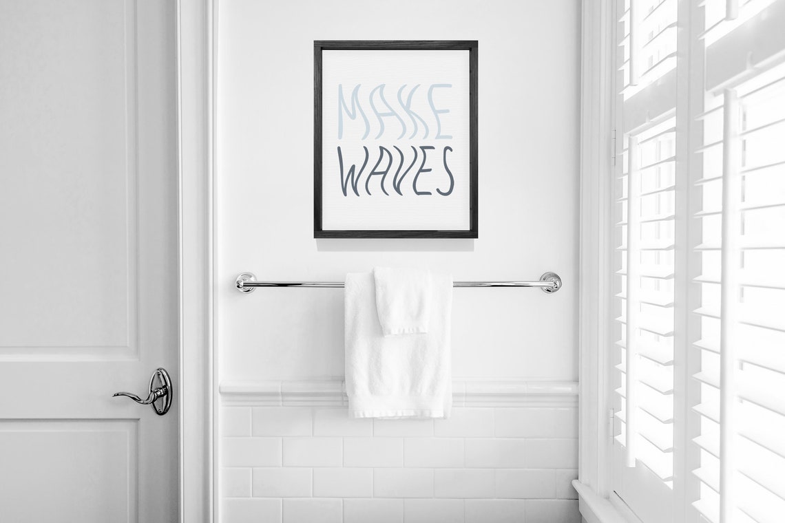 Make Waves Minimalist Surf Beach Motivational Quote Wall Poster