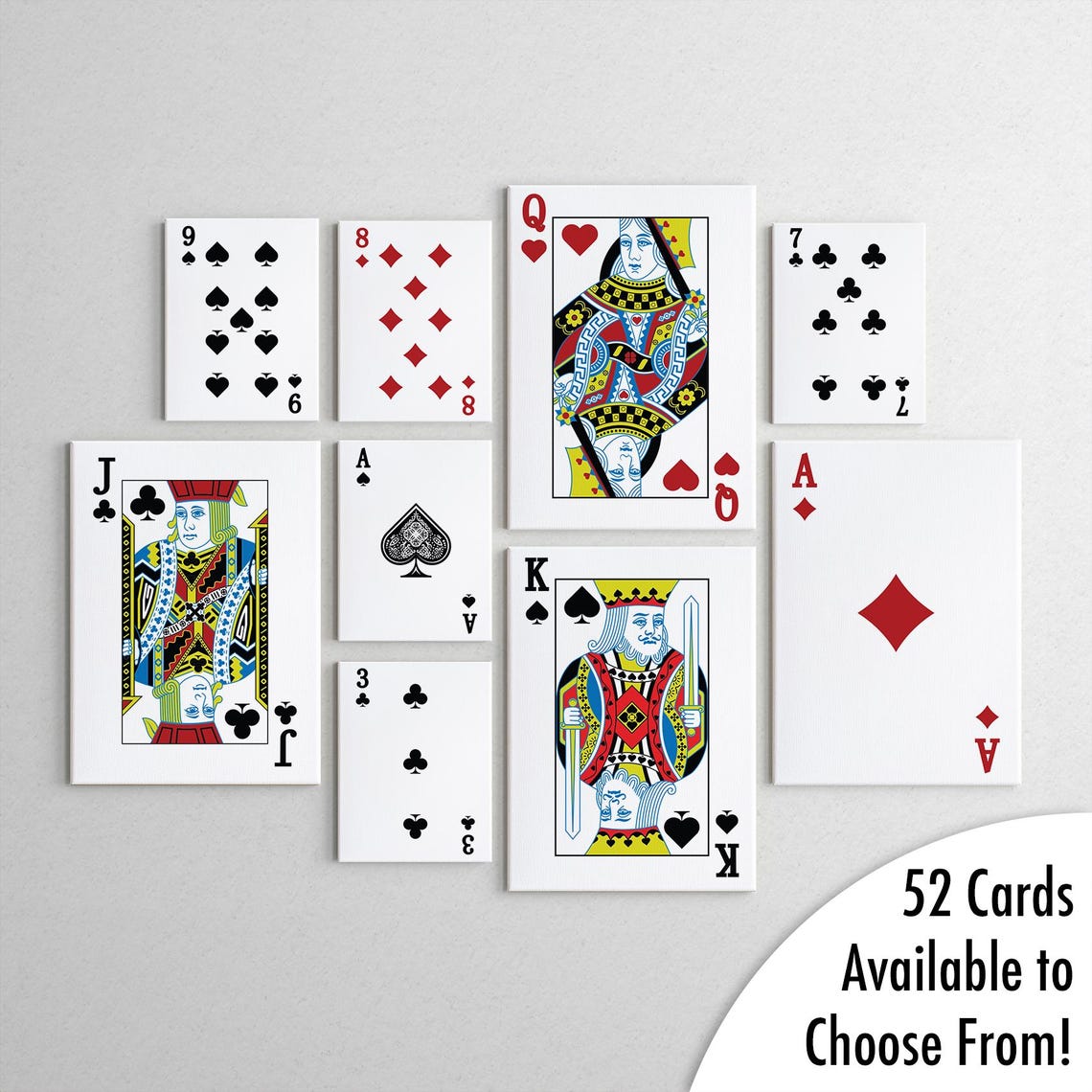 Vintage Playing Card Set Canvas Gallery Wall Man Cave Decor Wall Art