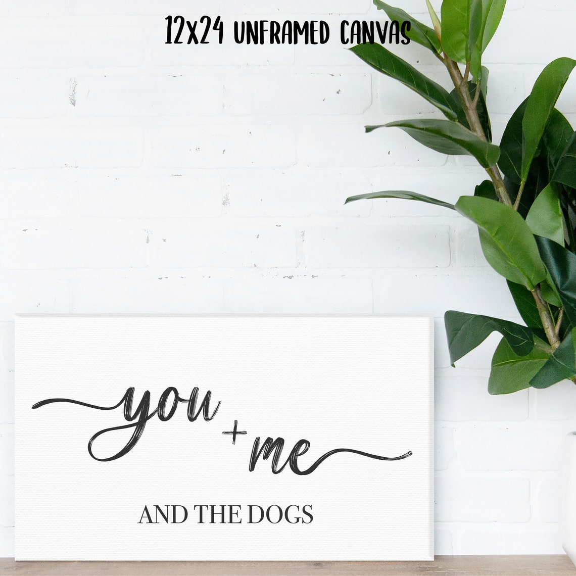 You Plus Me and the Dogs Cute Dog Lover Couple Quote Wall Poster - Image 3