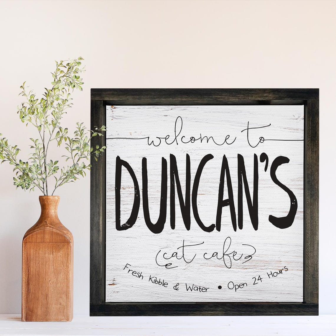 Welcome To Arlos Cat Cafe Chalkboard Personalized Pet Sign Poster - Image 2