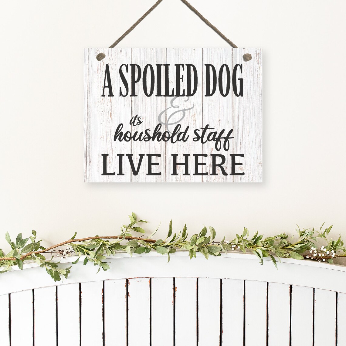 A Spoiled Dog and Its Household Staff Live Here Funny Dog Poster - Image 2