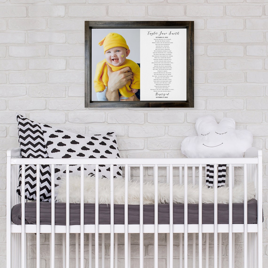Personalized Baptism Keepsake Photo Poem Christian Gift Poster - Image 3