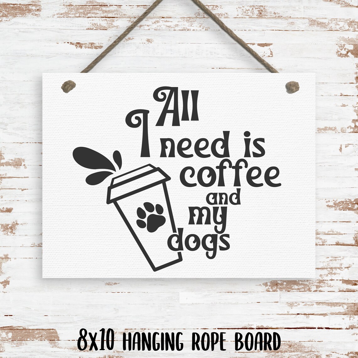 Coffee And Dogs Funny Farmhouse Art Print - Image 2