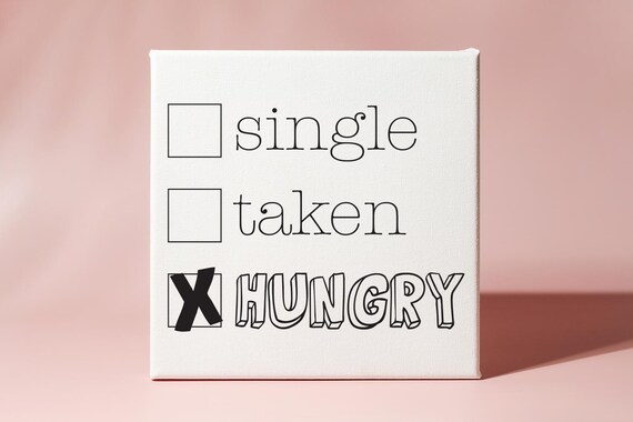 Single Taken Hungry Funny Adult Humor Wall Decor Farmhouse Framed Signs Dorm Bedroom Wall Hangings