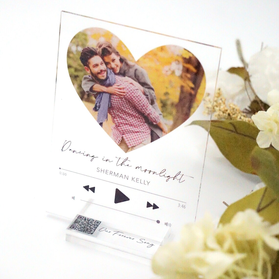 Custom Music Plaque, Personalized Photo Song Gift