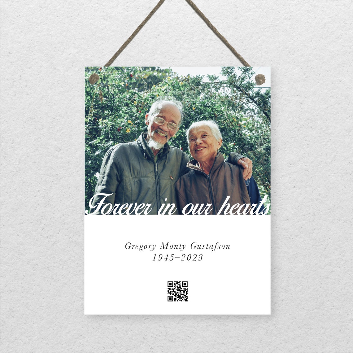 Custom Memorial Photo Voice Recording QR Code Keepsake Poster - Image 2