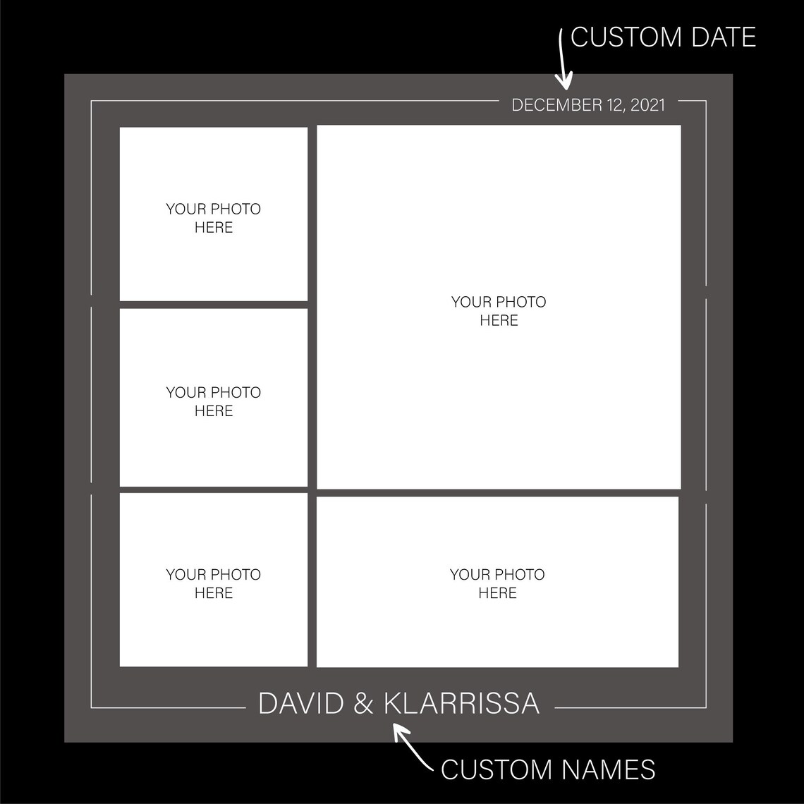 Couples Photos Wedding Collage, Personalized Poster - Image 3
