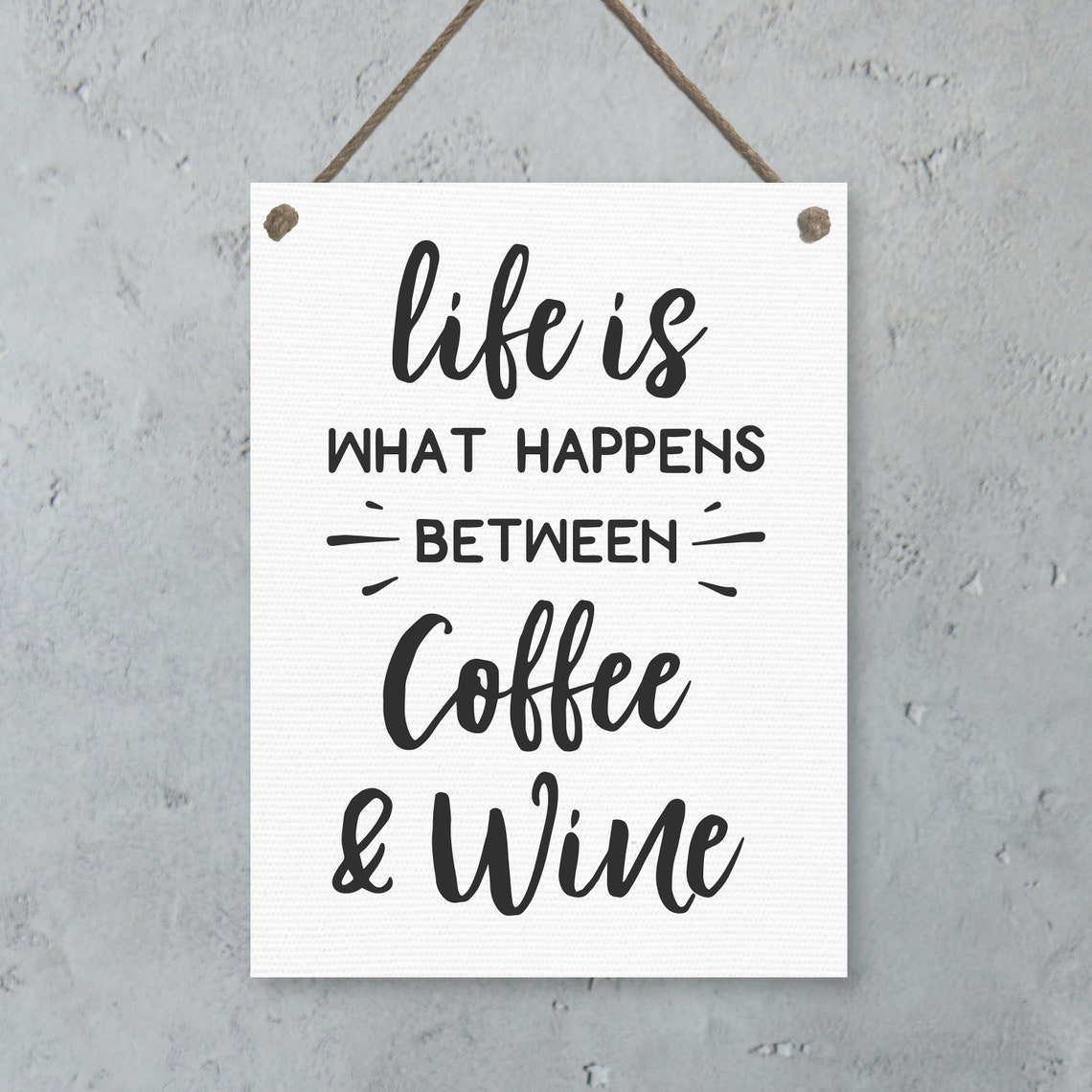 Life Is What Happens Between Coffee and Wine Funny Kitchen Poster - Image 2