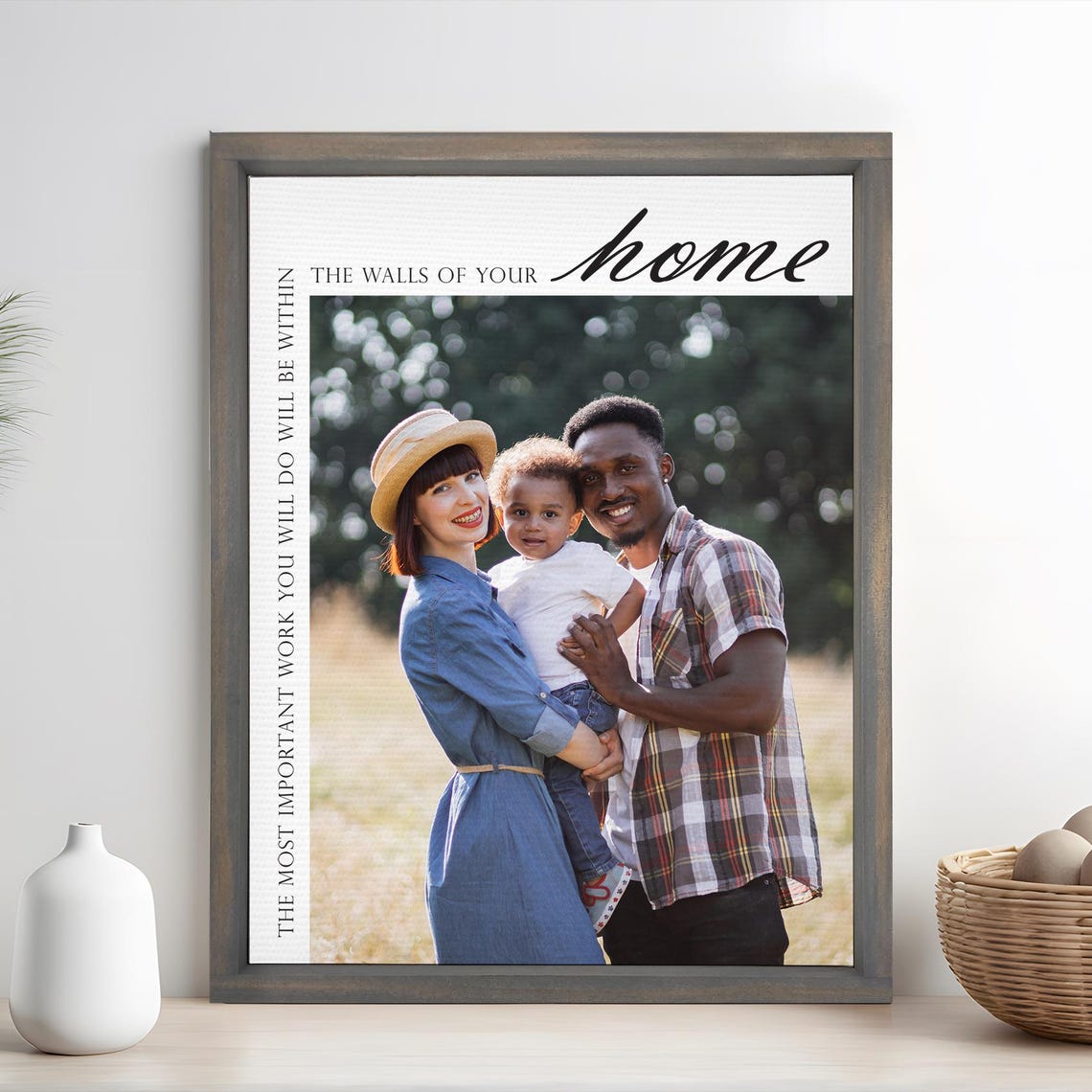 Personalized Photo Frame Most Important Work Home Quote Poster