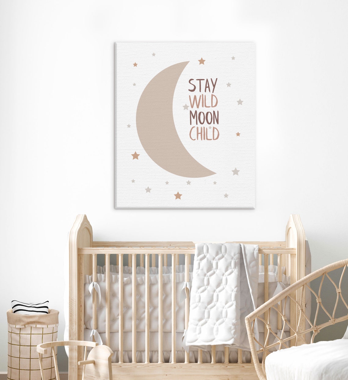 Stay Wild Moon Child Boho Crescent Moon Nursery Baby Night Sky Poster - Image 3