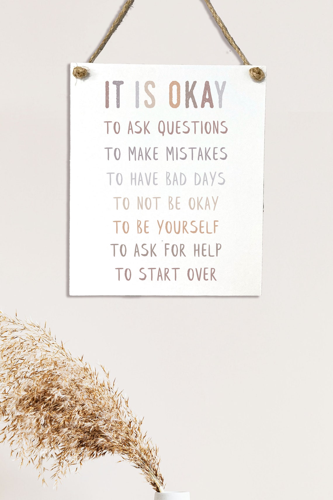 It Is Okay List Kids Daily Affirmation Boho Classroom Poster - Image 2